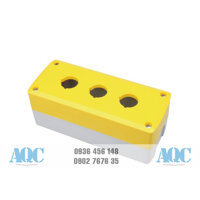 Hộp nút nhấn 3 lỗ phi 22 vàng trắng (OMG-BB-3A-YW)