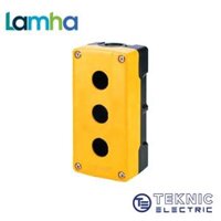 Hộp nút nhấn 3 lỗ Teknic 4006E10 (Nắp vàng + Đế đen)