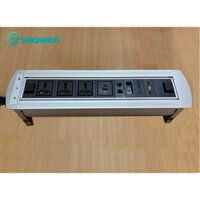 Hộp Ổ Cắm Âm Bàn Cao Cấp Màu Bạc Sinoamigo STS-240E