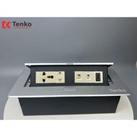 Hộp Ổ Cắm Điện Âm Bàn Họp Desktop Socket Chính hãng TENKO TK-AS04DN Màu Bạc