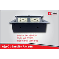 Hộp Ổ Cắm Điện Âm Bàn Họp Desktop Socket Chính hãng TENKO TK-AS06DN Màu Bạc