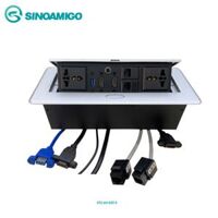 Hộp ổ cắm điện âm bàn sinoamigo STS-201GST-S màu bạc chính  hãng cao cấp