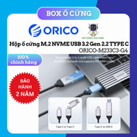 Hộp ổ cứng SSD ORICO USB 3.2 M.2 NVME TypeC M233C3 - Tốc độ 20Gbps - HÀNG CHÍNH HÃNG, BẢO HÀNH 24 THÁNG