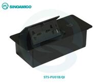 Hộp ổ điện âm bàn cao cấp sinoamigo STS-PU01B/QI màu đen với sạc không dây