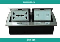 Hộp ổ điện âm sàn đôi SINOAMIGO SPU-52S màu bạc
