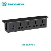 Hộp ổ điện lắp gầm bàn cao cấp sinoamigo STS-HG60B-5