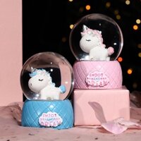 Hộp phát nhạc quả cầu pha lê tuyết có đèn phát sáng tặng kèm pin tiện ích