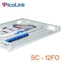 Hộp phối quang 12FO Picolink PL-12SFO-SC, ODF SC lắp tủ rack 19"