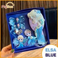 Hộp phụ kiện dây chun buộc, băng đô cài, nơ kẹp tóc công chúa Disney – Elsa mini cho bé gái xinh đẹp.