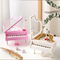 Hộp piano âm nhạc có vũ công múa ba lê xoay quanh vòng, hộp nhạc lên dây cót trưng bày quà tặng
