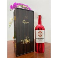 Hộp quà 1 chai rượu vang Ý Marco Chiesa Ruby (nhãn đỏ) - SM Đơn đen