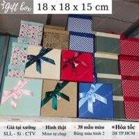 HỘP QUÀ 18 x 18 x 15 cm | V023 Minn Meow - Hộp vuông cao cấp sang trọng đựng quà tặng có hạt xốp giấy rơm