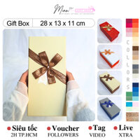 HỘP QUÀ 28 x 13 x 11 cm | C222 Minn Meow - Hộp chữ nhật cao cấp sang trọng đựng quà tặng có hạt xốp giấy rơm