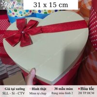 HỘP QUÀ 31 x 15 cm | TI042 Minn Meow - Hộp tim cao cấp sang trọng đựng quà tặng có hạt xốp giấy rơm