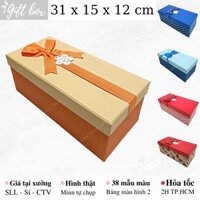 HỘP QUÀ 31 x 15 x 12 cm | C223 Minn Meow - Hộp chữ nhật cao cấp sang trọng đựng quà tặng có hạt xốp giấy rơm