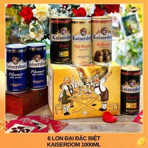 Hộp quà 6 lon bia Kaiserdom Đức Hộp 6 lon 1L
