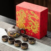 Hộp quà ấm chén tủ sa đổi màu 1 ấm 500ml 6 chén 50ml