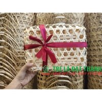 Hộp quà bằng tre, hộp gói quà bằng tre đan lưới mắt cáoO 17 X 24 X H7
