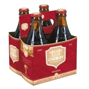 Hộp quà bia Chimay đỏ 7% Hộp 4 chai 330ml + ly