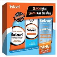 Hộp quà chống gàu dưỡng tóc Selsun (Dầu gội 100ml + Dầu xả 100ml) + Bình nước tiện dụng Selsun