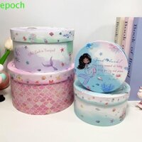 Hộp quà công chúa nàng tiên cá EPOCH, có nắp đậy Hộp đóng gói tròn chống bụi, Hộp quà hình vuông hoạt hình có thể xếp chồng lên nhau thời trang Giáng sinh