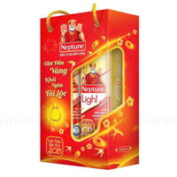 Hộp Quà Dầu Ăn Neptune Light Combo 2 Chai 1L