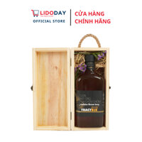 Hộp quà gỗ mật ong hoa chôm chôm nguyên chất Tracybee 600ml - Quà tặng mật ong