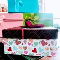 HỘP QUÀ HÌNH CHỮ NHẬT size lớn : 32x25x12cm - tặng kèm túi hạt xốp, hộp có màu sắc dễ thương, xinh xắn