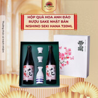 Hộp quà Hoa Anh Đào Rượu Sake Nhật Bản Nishino Seki Hana 720ml