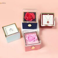 Hộp Quà Hoa Hồng ALLDRIEY, Hộp Trang Sức Xoay Hoa Xà Phòng Hoa Hồng Vĩnh Cửu, Sáng Tạo Với Túi Quà Acrylic Nắp Trong Suốt Hộp Nhẫn Ngày Lễ Tình Nhân