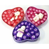 Hộp Quà Hoa Hồng Sáp Gấu Bông Trái Tim