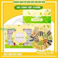 Hộp quà hoa May Mắn bánh pía mini Tân Huê Viên 19 bánh 19 vị