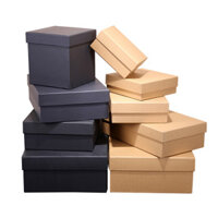 Hộp quà hộp cứng bằng giấy kraft hoài cổ Hộp quà hình chữ nhật bìa cứng lớn màu đen Còn hàng