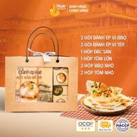 [HỘP QUÀ HUẾ THƯƠNG] Bánh Ép Huế vị BBQ, Tôm thịt, Tép, Gà Phô Mai, Cá Nướng - Thơm Ngon Giòn Rụm