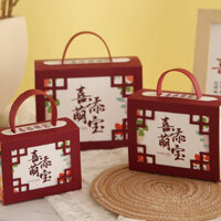 Hộp quà kẹo cưới cho bé một tuổi, hộp rỗng phong cách Trung Quốc, túi kẹo cưới cao cấp, quà tặng trẻ em [yfs]