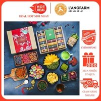 Hộp Quà LangFarm De Amour Nhãn Đỏ Mix Vị Bánh Kẹo Trà Hoa Quả Sấy - Hộp 1 Tầng 13 Món