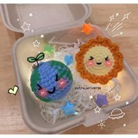 Hộp quà móc khóa hình Trái đất và Mặt trời ý nghĩa tặng bạn bè và người thân