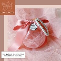 Hộp quà quả cầu 12cm tông hồng tặng sinh nhật, kỷ niệm, lễ tết, giáng sinh, Valentine