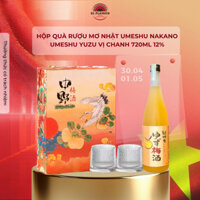 Hộp quà Rượu mơ Nhật Bản Nakano Umeshu Yuzu 720ml 12% Vị Chanh