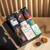 Hộp Quà Rượu Sake và Hạt Sấy Tone Đen Tinh Tế