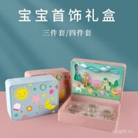 Hộp quà sinh nhật đầu tiên cho bé, bộ trang sức bạc tinh xảo bằng giấy khắc 3D, hộp trang sức acrylic hình trăng tròn