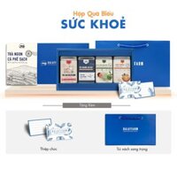 Hộp Quà Sức Khoẻ (Trà Oolong - Trà Sen - Mứt Vỏ Bưởi Chanh Dây - Hạt Điều Rang Muối)