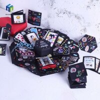 Hộp quà tặng Album ảnh gấp HEALMEYOU, Hộp nổ trái tim tình yêu thủ công tự dính, Giấy nhiều lớp đáng yêu Bộ nhớ tình yêu DIY Handmade Album ảnh Quà tặng kỷ niệm