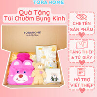 Hộp quà tặng bạn gái túi chườm nóng giảm đau bụng kinh nguyệt cho nữ 500ml bọc lông mềm mịn có ngăn sưởi tay Tora Home