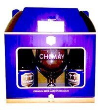 Hộp quà tặng bia Chimay 4 xanh và 1 Ly cao cấp Bia Bỉ