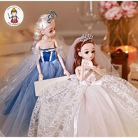 HỘP QUÀ TẶNG BÚP BÊ BARBIE /CÔNG CHÚA ELSA BẠCH TUYẾT KÈM HỘP ĐÈN LUNG LINH CHO BÉ KÈM VÁY