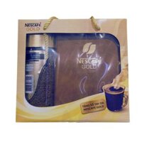 Hộp Quà Tặng Cà Phê Hoà Tan Arabica & Sổ Tay Da, Gold Blend Coffee Gift Set (200g) - NESCAFE