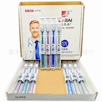 Hộp quà tặng cao cấp White Doctor, bộ bàn chải đánh răng 10 món, lông siêu mềm 1021, lông 10.000, lỗ vuông