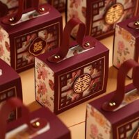 Hộp Quà Tặng Kẹo Cưới Phong Cách Mới Cao Cấp Di Động Rỗng Hộp Quà Nhỏ Phong Cách Trung Quốc Hộp Kẹo Cưới 6.21