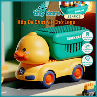 (Hộp quà tặng lớn) Hộp lớn đồ chơi khủng long, vịt chở lego cho bé
